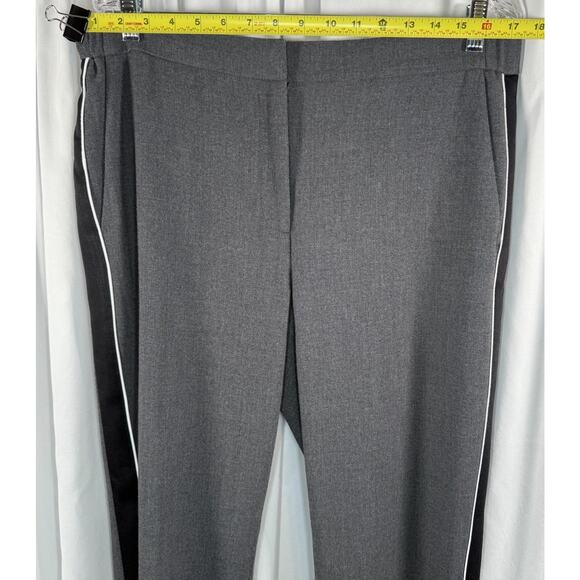 Ann Taylor Sides Stripes Zipper Hem Trousers Gray Black White L academia 89-04 - Picture 8 of 14